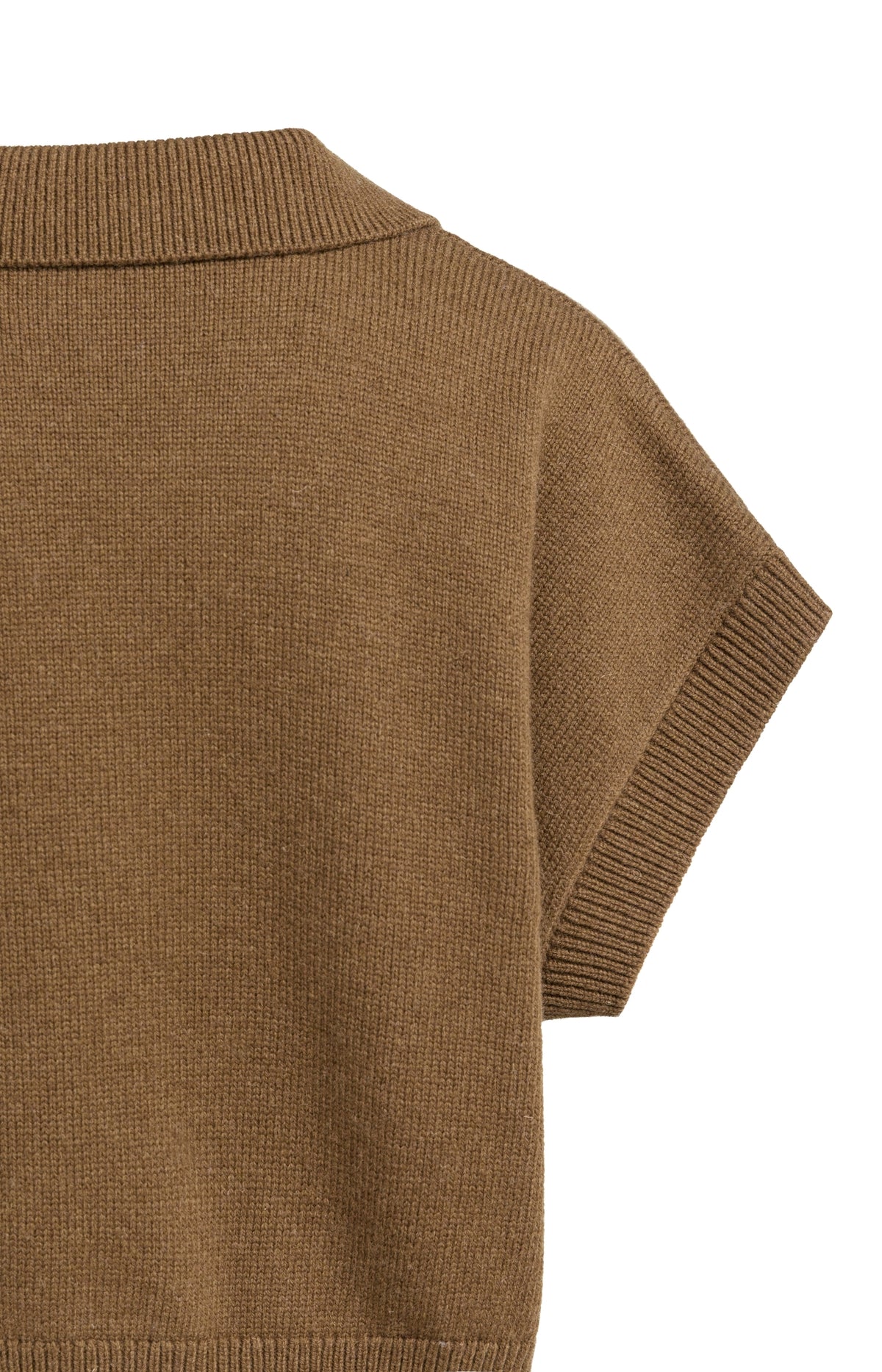 Strickoberteil Spencer mit Kragen | Teak Brown Melange