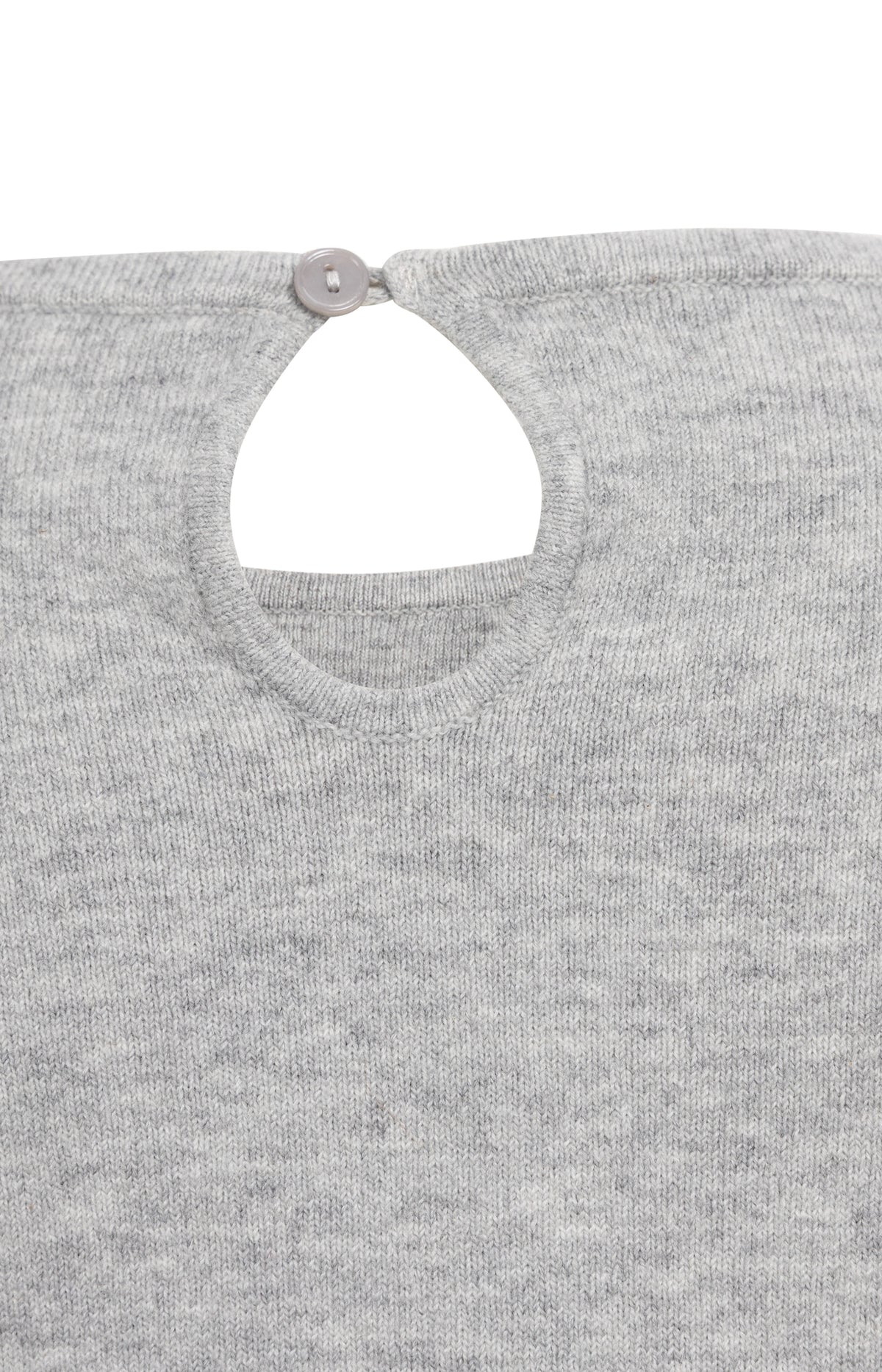 Feinstrick Oberteil mit Rüschenborten | Medium Grey Melange