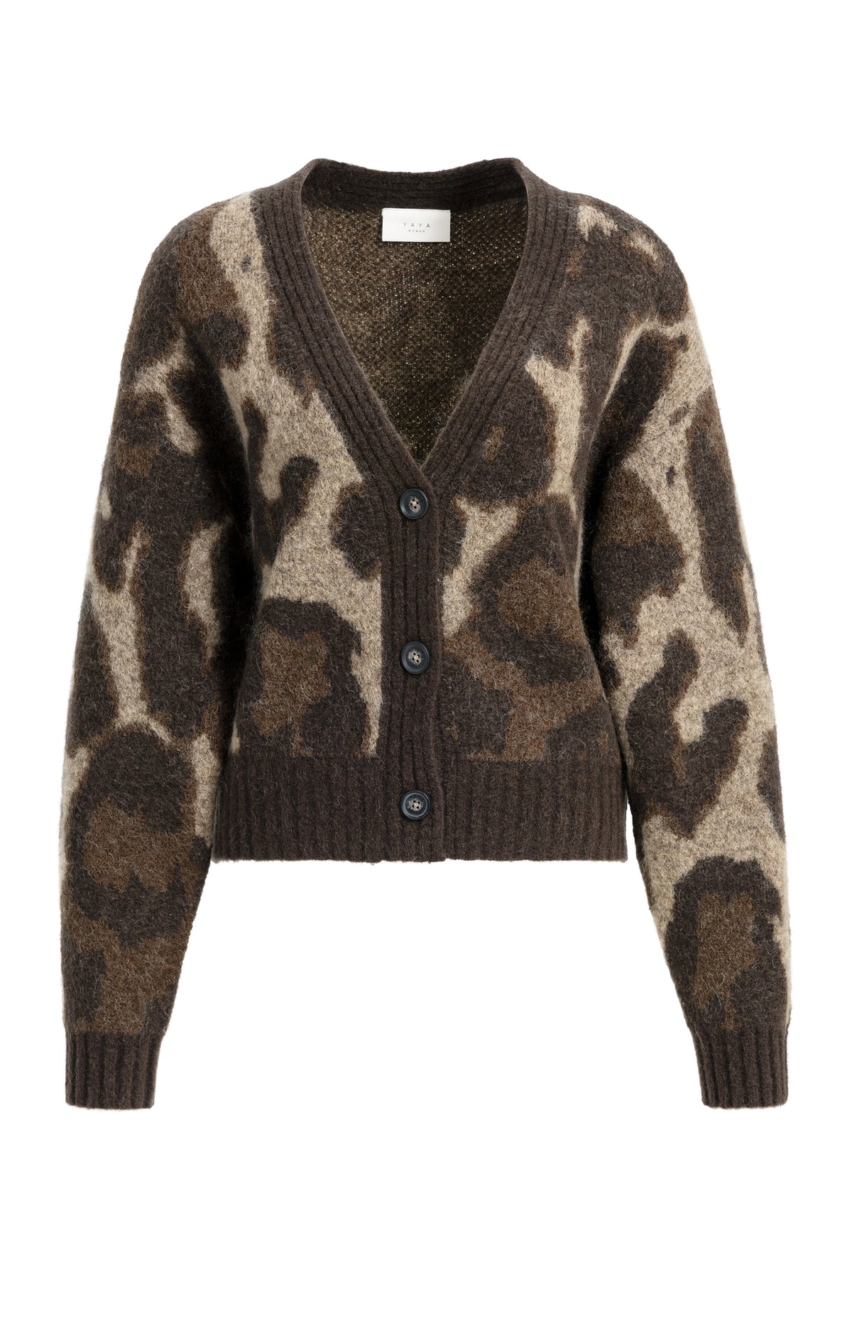 Strick Cardigan mit Muster | Cocoa Brown Dessin
