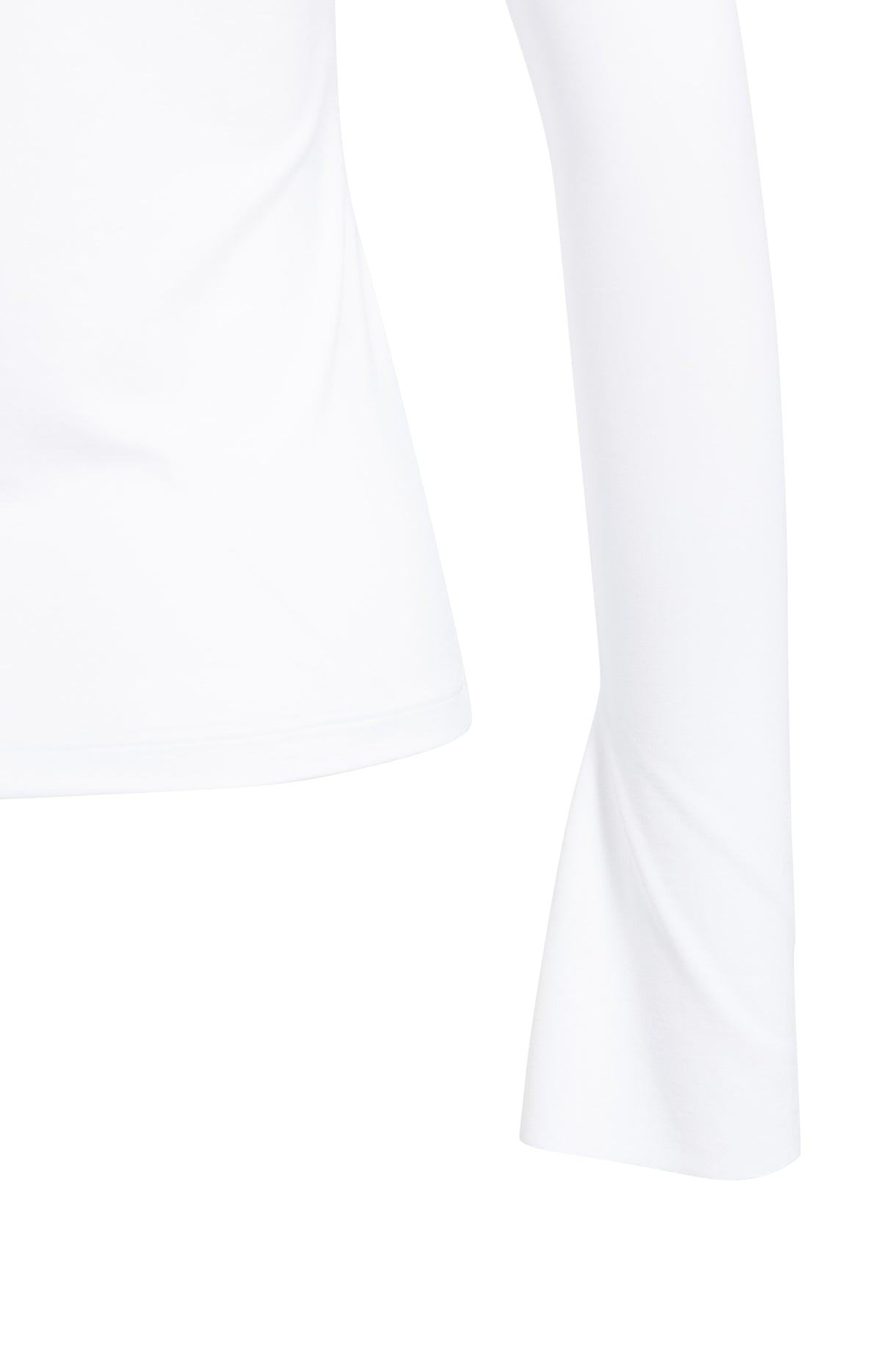 Jersey Oberteil mit ausgestellten Ärmeln | pure white