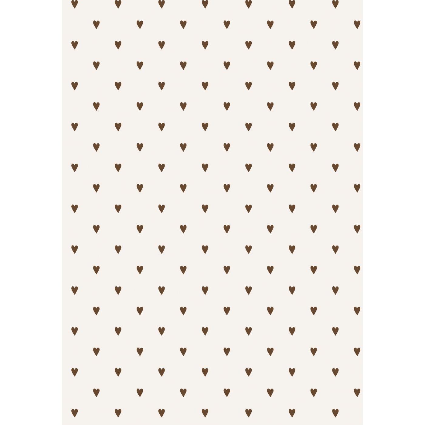 Geschenkpapierrolle mit braunen Herzen