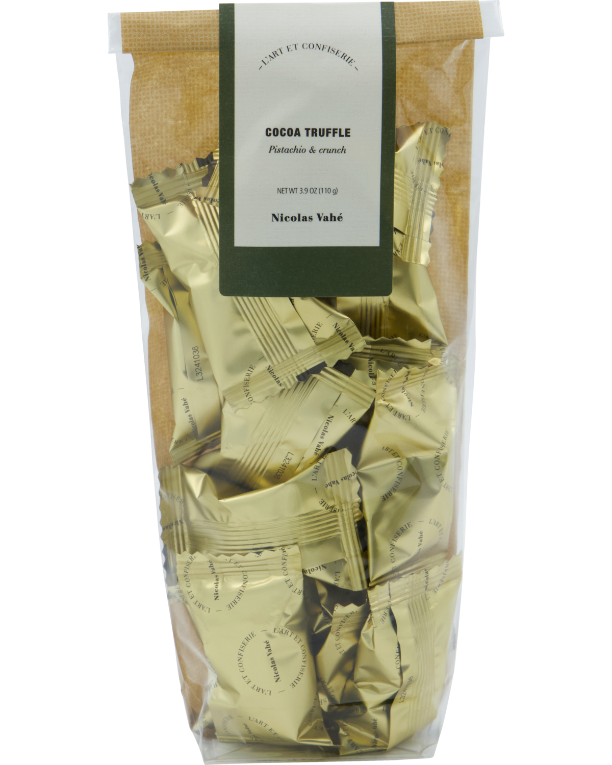 Cocoa truffles, Pistachio & crunch, 110 g