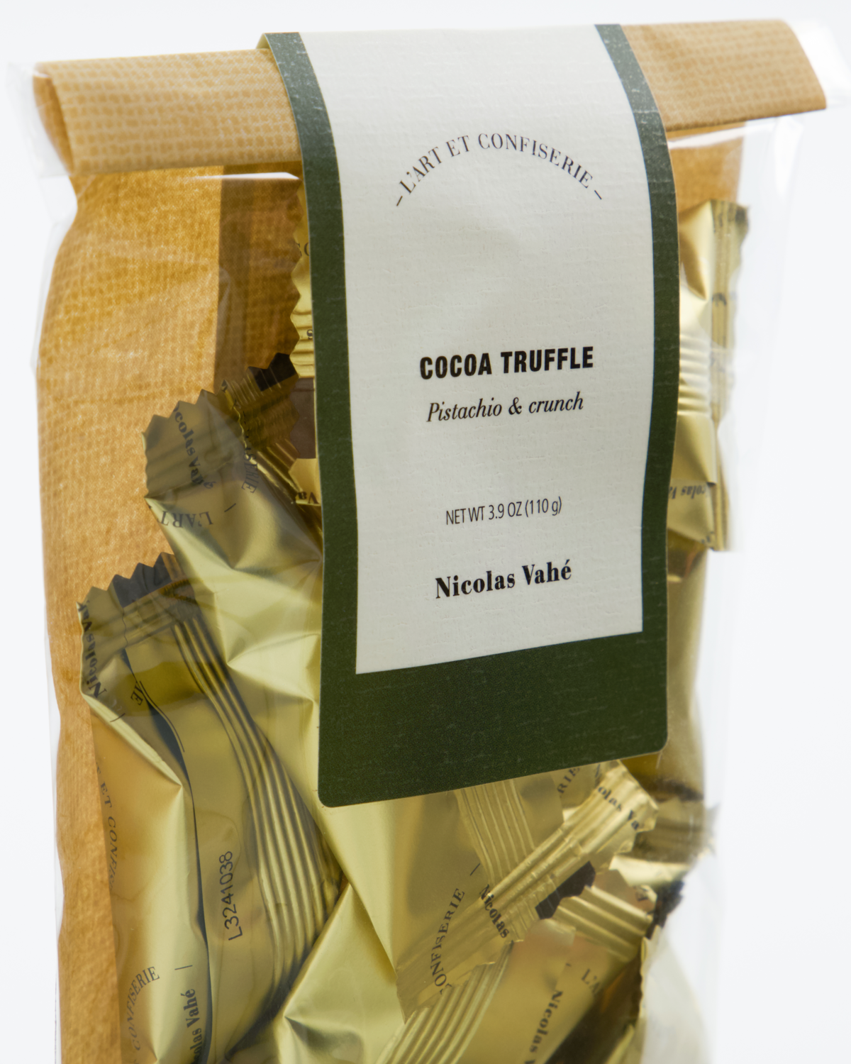 Cocoa truffles, Pistachio & crunch, 110 g