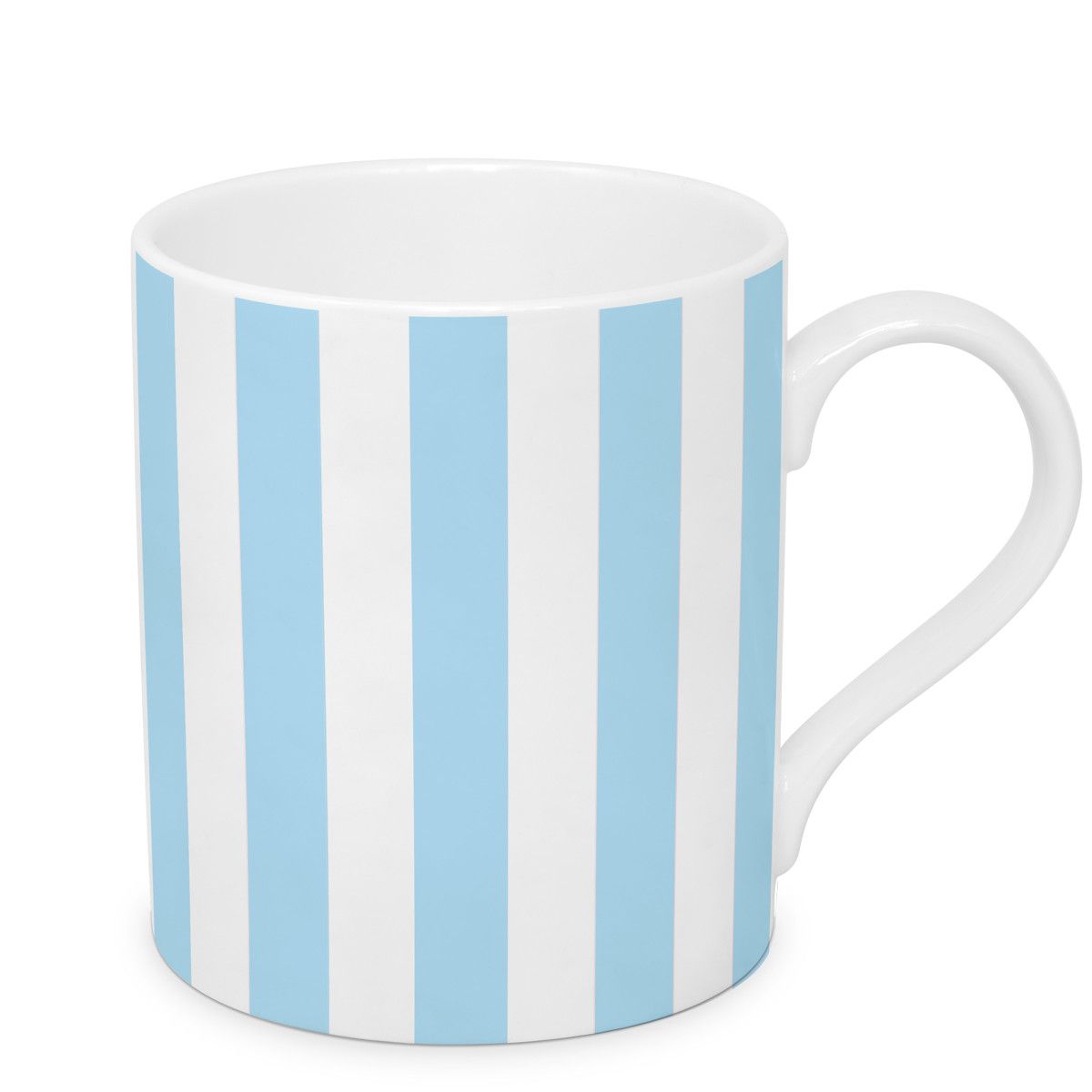 Tasse hellblau/weiß gestreift
