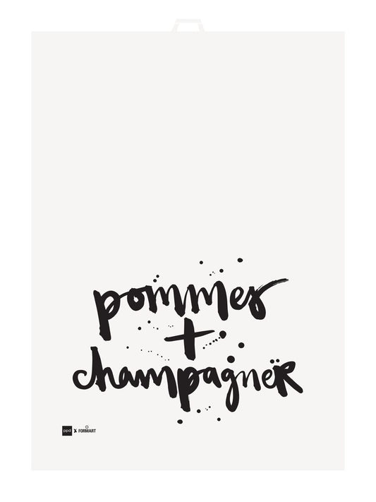 Pommes + Champagner Küchenhandtuch
