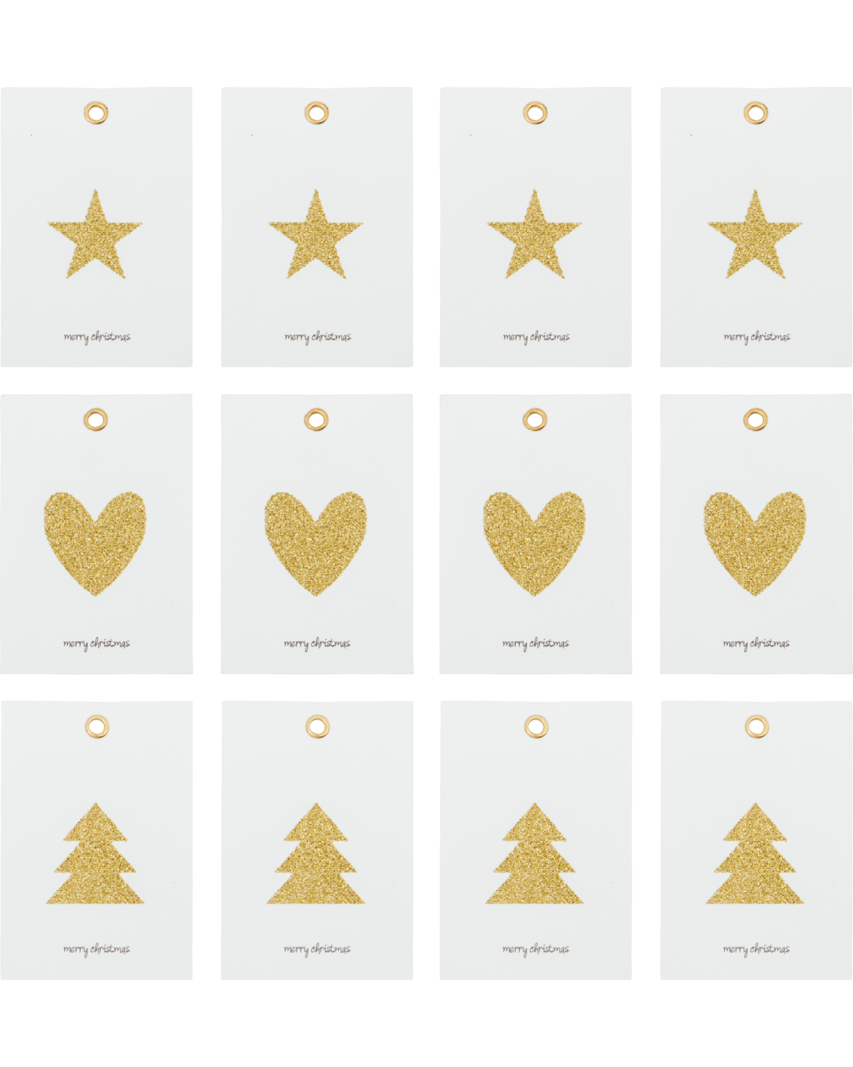 Geschenkanhänger Weiß/Gold