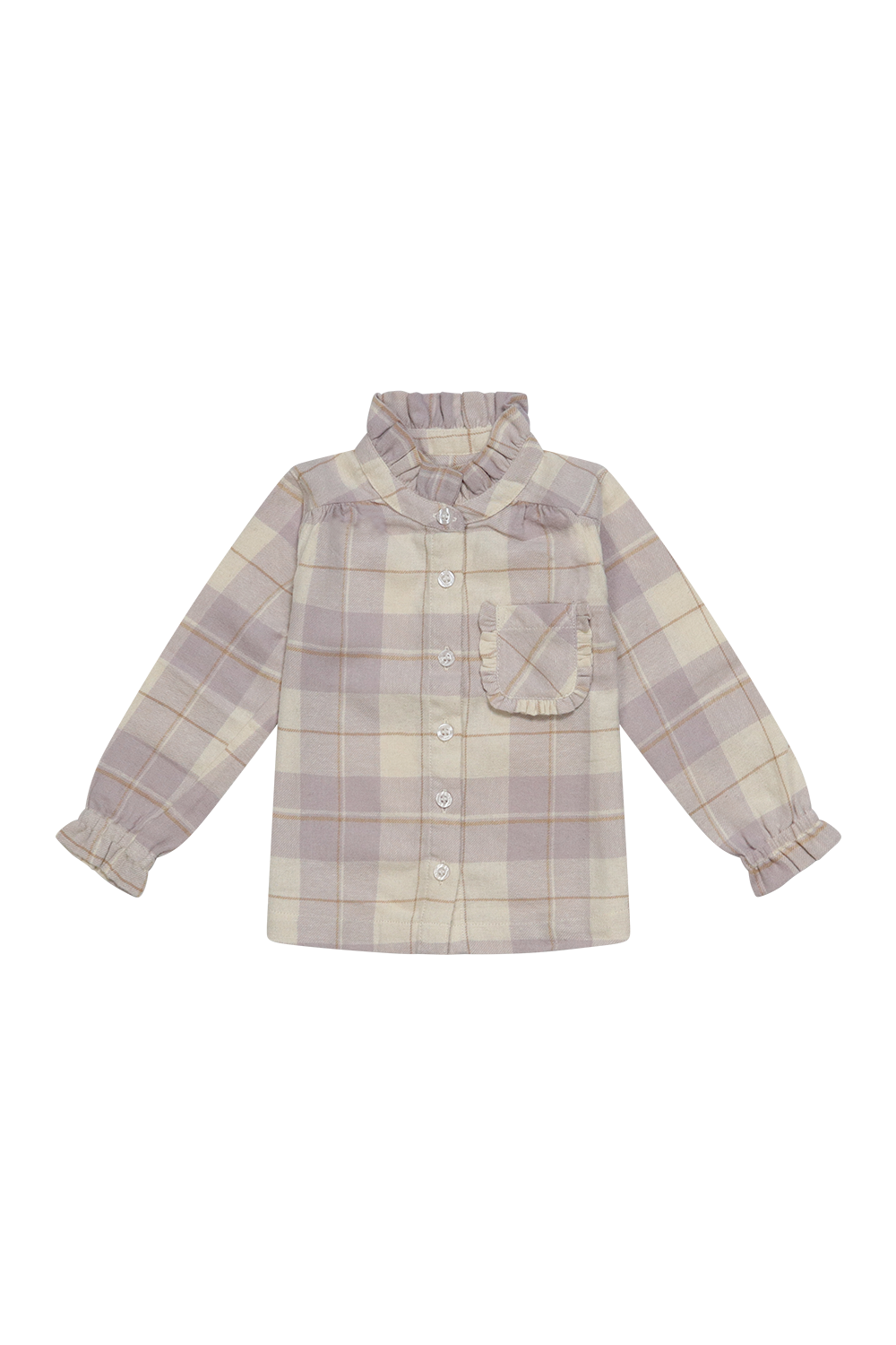 Flanellbluse 'beige & lavender' - lavender checked