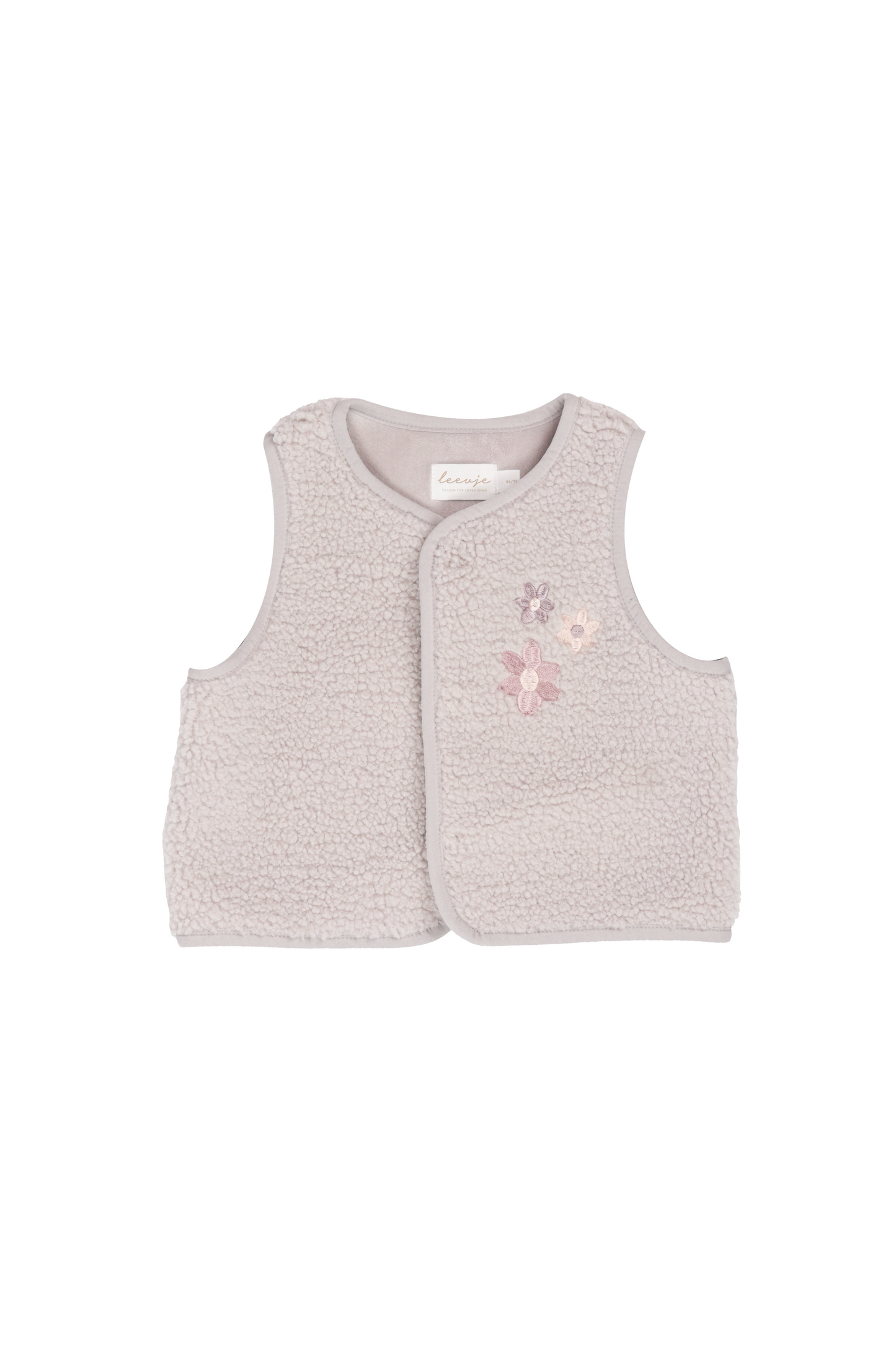 Teddy Weste 'lavender' mit Blumenstickerei - lavender