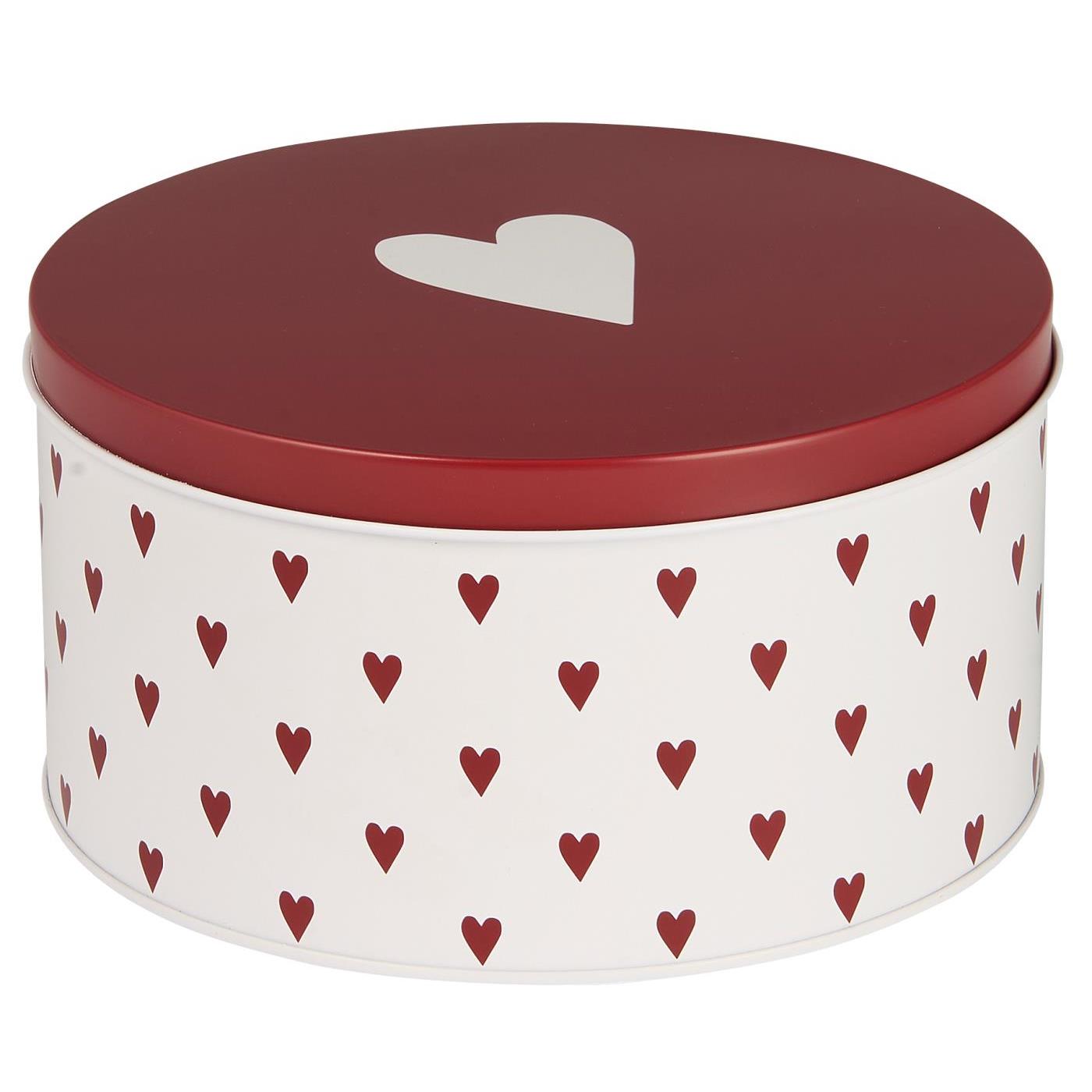 Gebäckdose mit Herzen rund