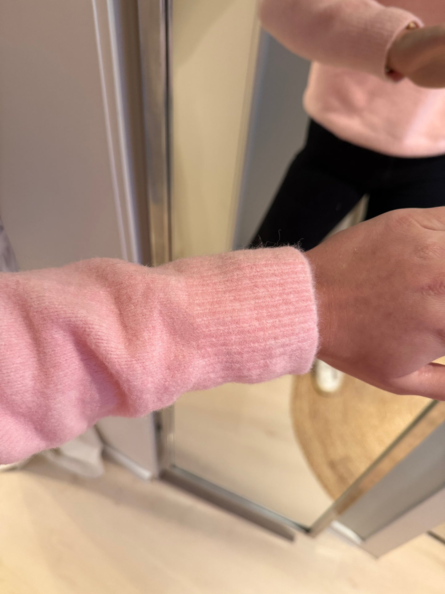 Strickpullover Rundhals rosa