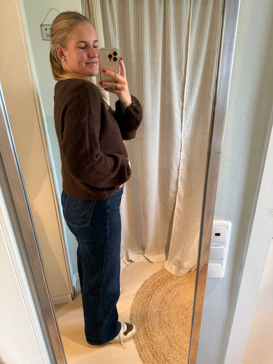 Strickpullover Rundhals chocolate