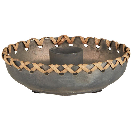 Kerzenhalter für 2,2 cm Kerze m/geflochtener Kante