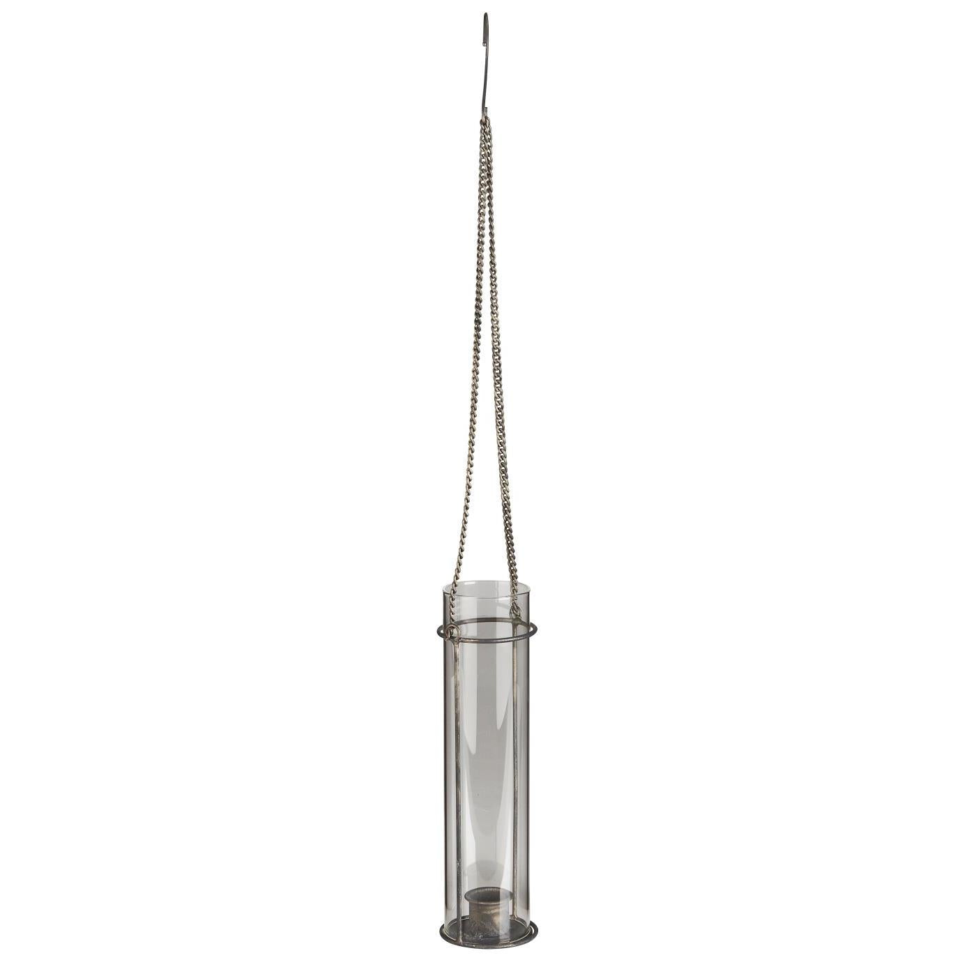 Kerzenhalter f/2,2 cm Kerze m/Glas und Kette