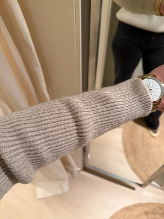 Strick-Rollkragen beige