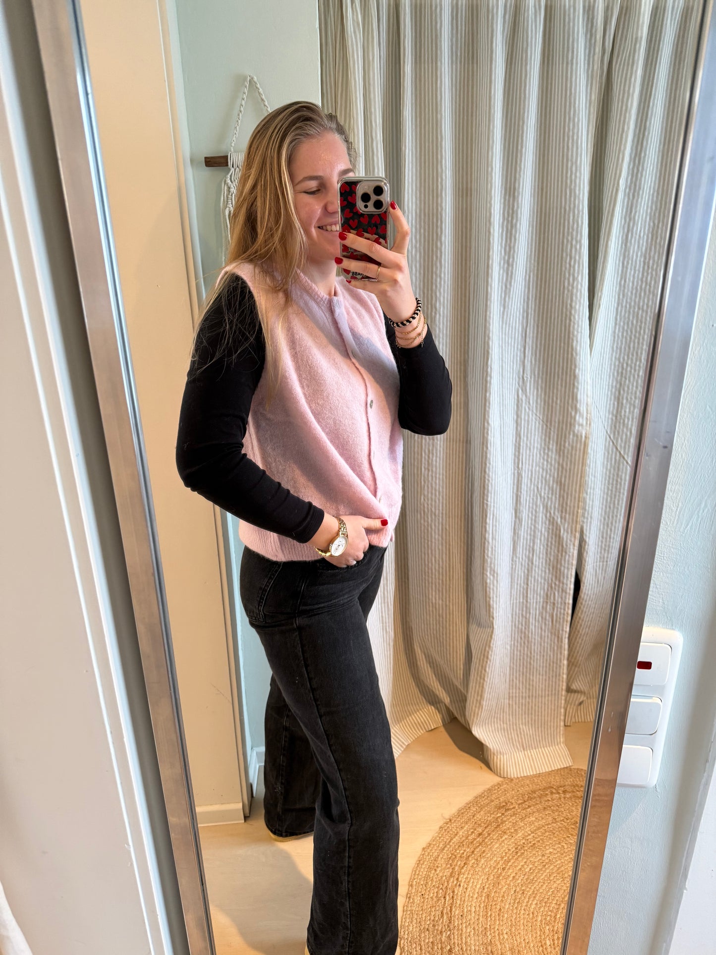 Strick-Weste rosa