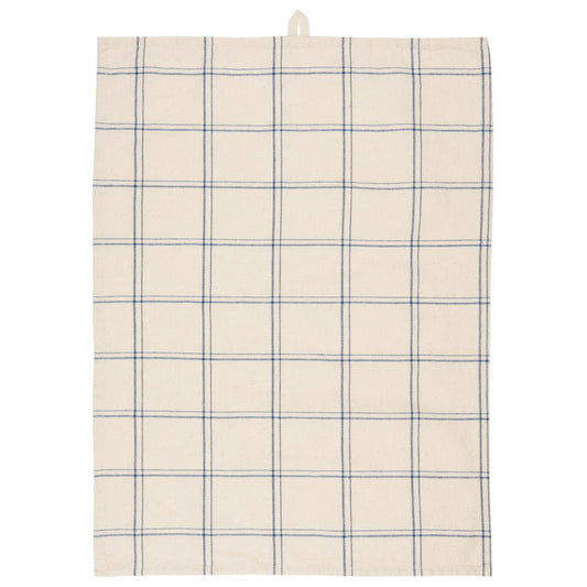 Geschirrtuch Ebbe natur m/dunkelblauem Karomuster