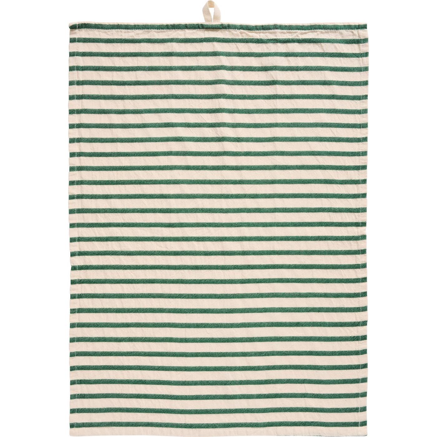 Geschirrtuch mit dunkelgrünen Querstreifen