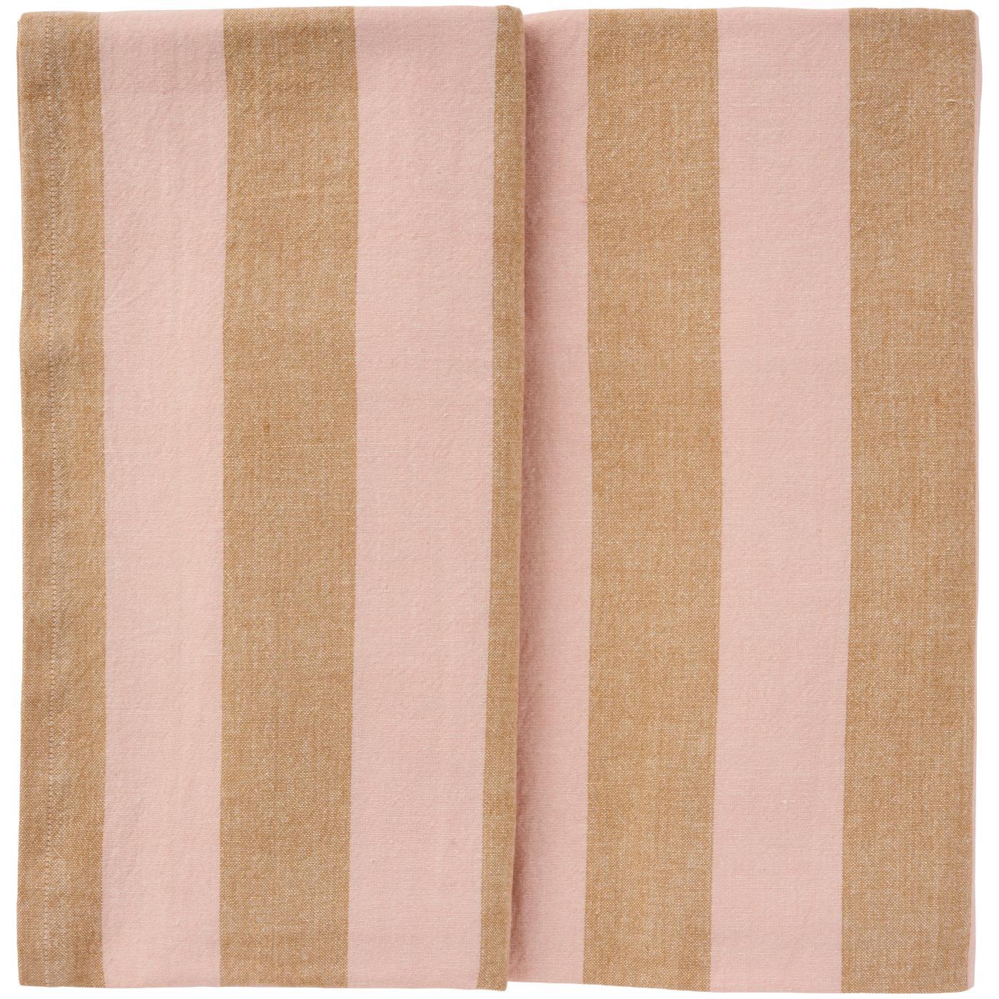 Tischdecke Linus | braun/rosa gestreift