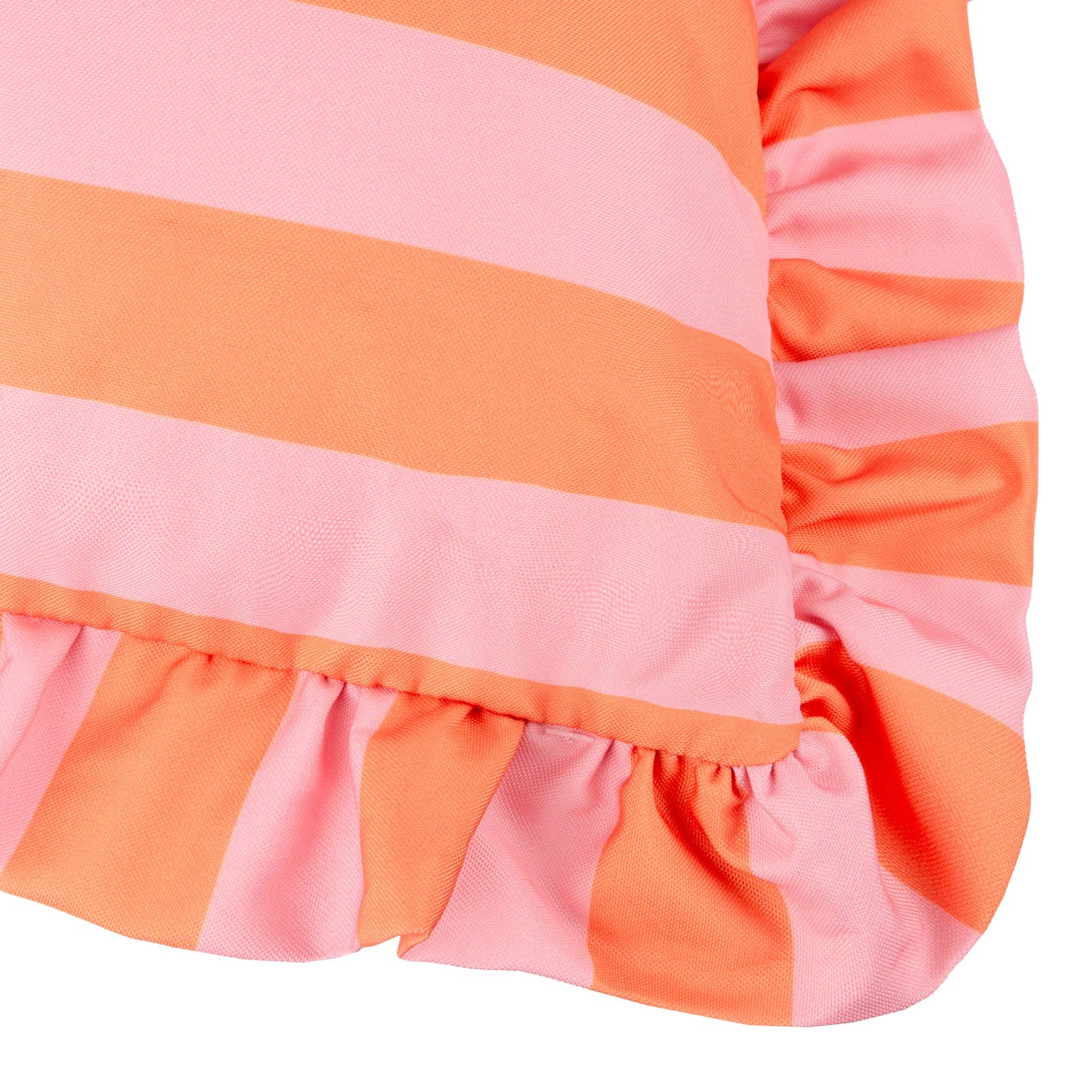 Outdoorkissen Palm Royale mit Rüschen | pink/orange