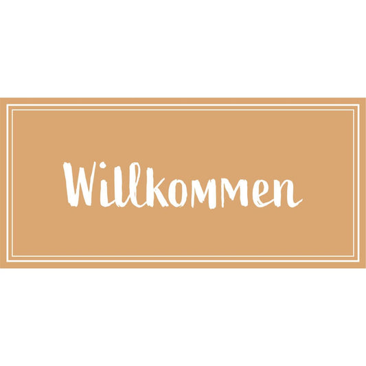 Metallschild Willkommen