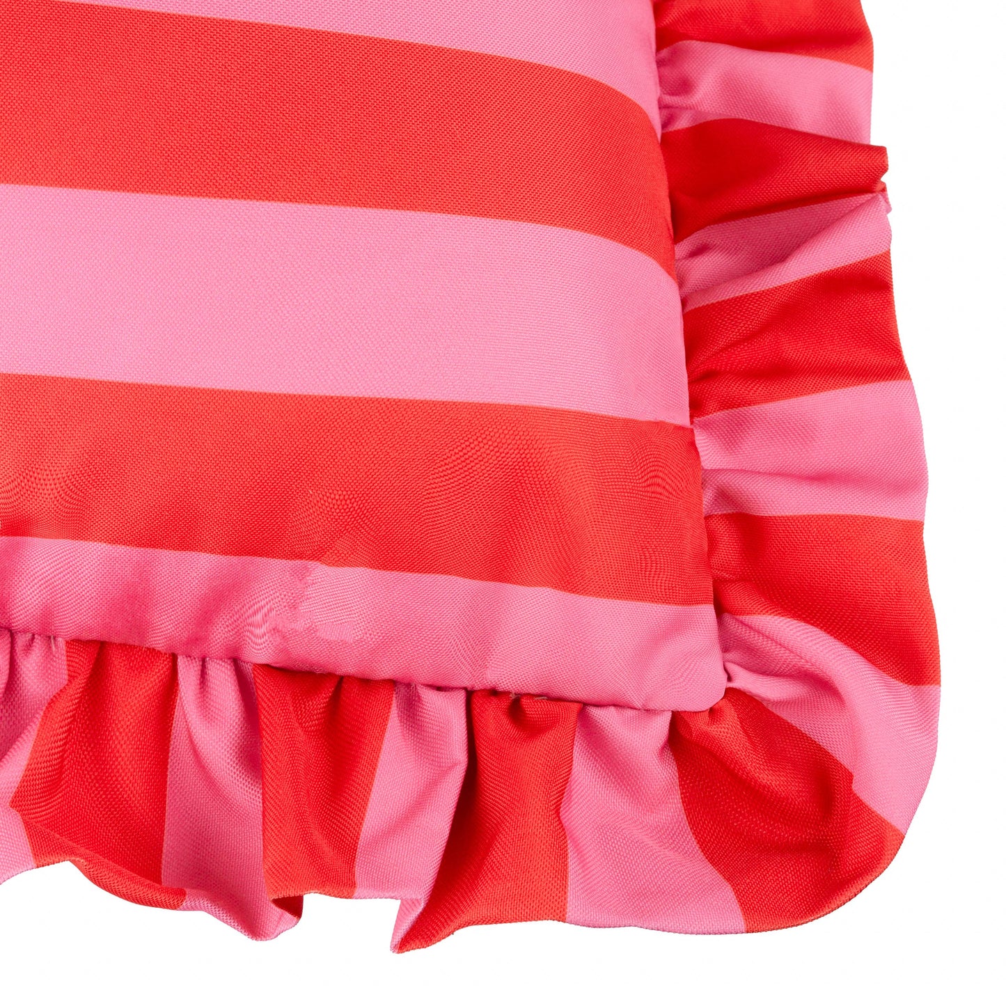 Outdoorkissen Palm Royale mit Rüschen | pink/rot