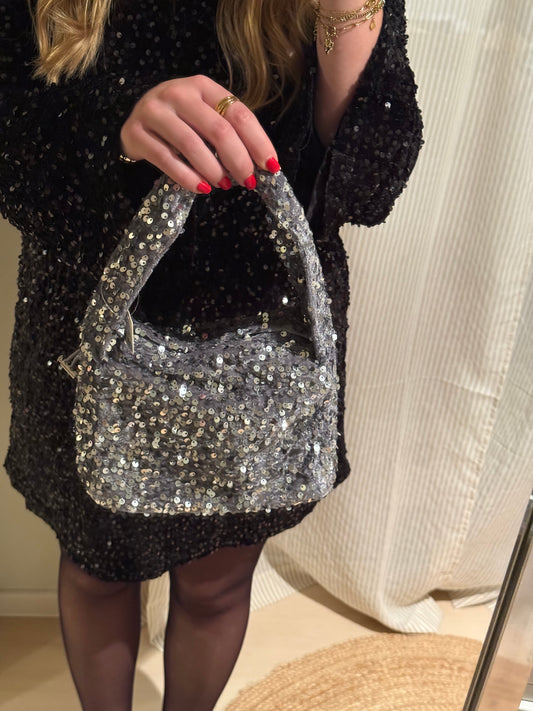 Tasche mit Pailletten | Silber