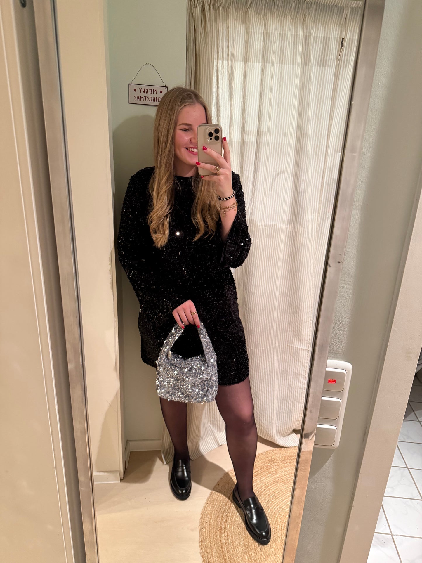 Tasche mit Pailletten | Silber