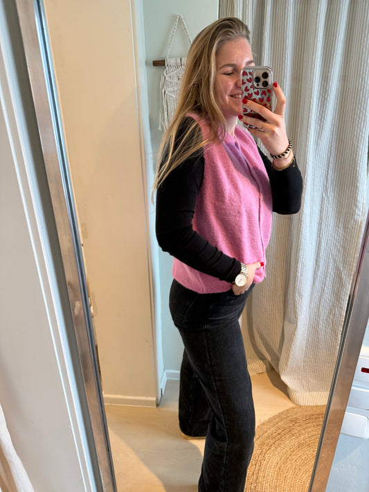 Strick-Weste pink