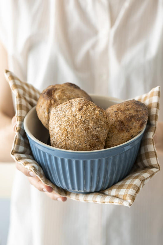 Topflappen Sebastian braun m/kleinen naturfarbigen Karos
