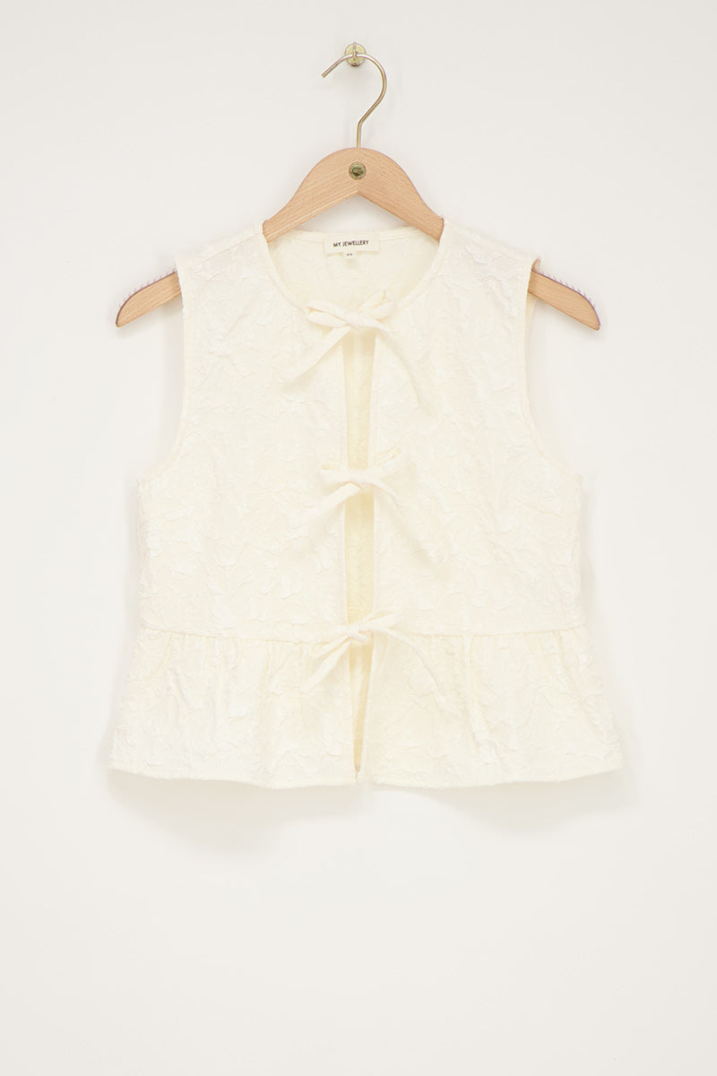 Jacquard-Weste mit Schleifen