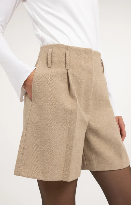 Shorts aus Melange | Beige Melange
