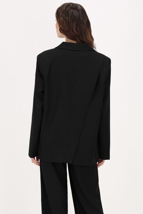 Schwarzer Blazer mit Schlitz