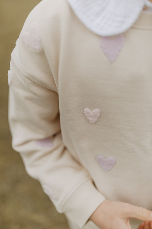 Oversized Sweatshirt "terry hearts"