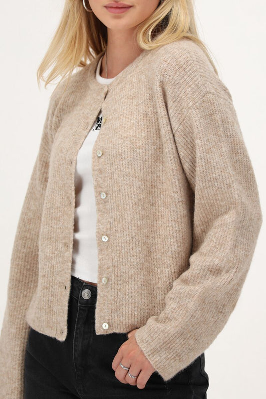 Beiger Cardigan mit Knöpfen