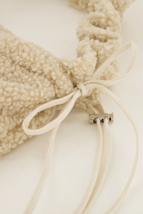 Teddyshopper mit Rüschenband, Beige