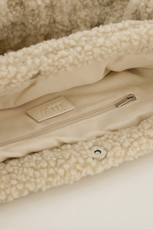 Teddyshopper mit Rüschenband, Beige