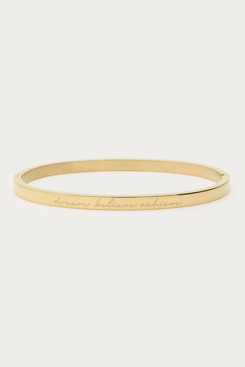 Bold Armreif "Dream believe achieve" | Gold
