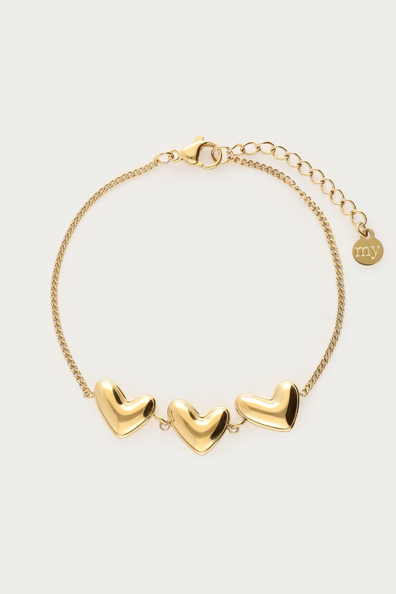 Bold Armband mit Herzen | Silber & Gold