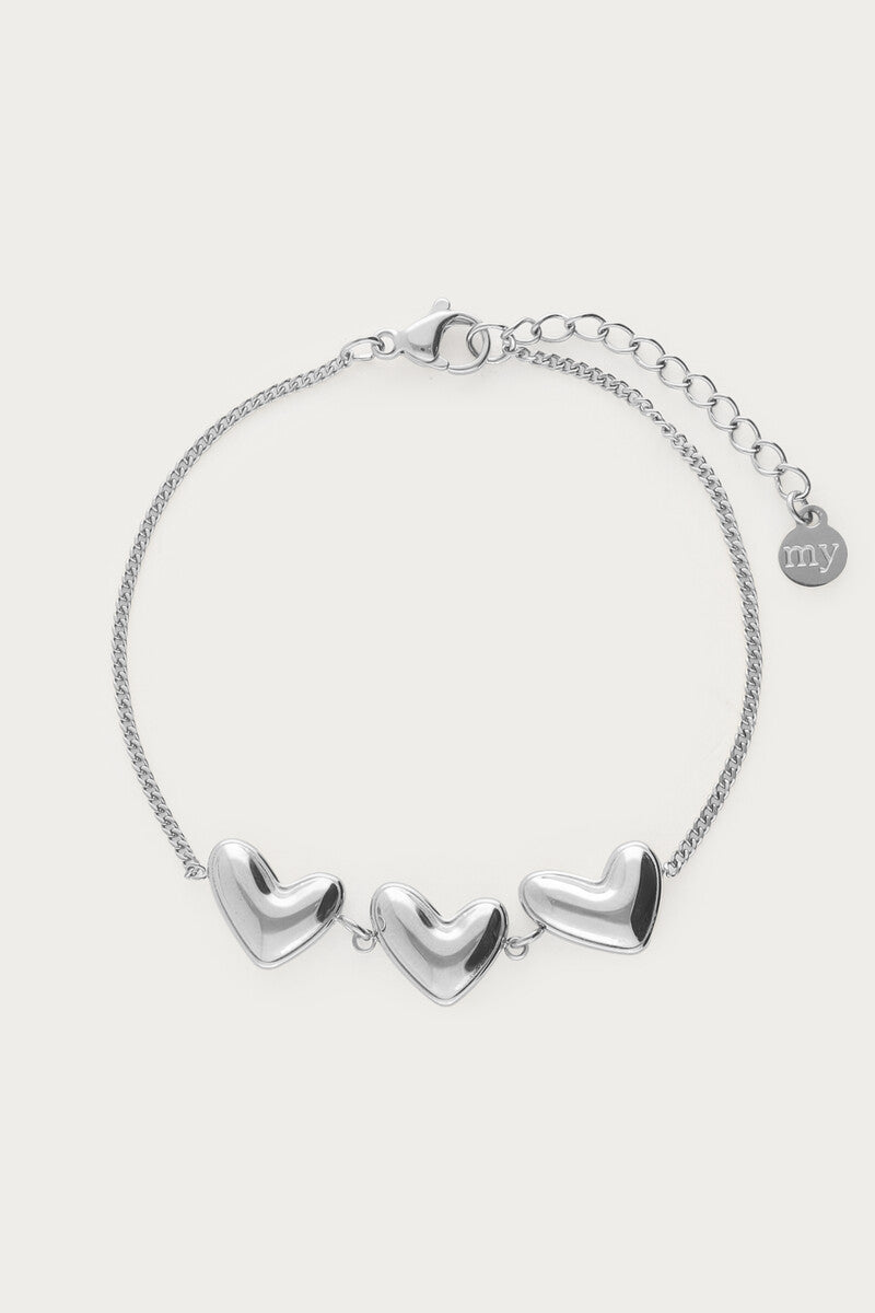 Bold Armband mit Herzen | Silber & Gold