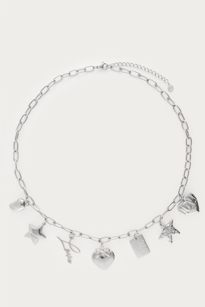 Bold Gliederkette mit Charms | Silber & Gold