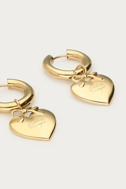 Bold Creolen mit Herz | Gold