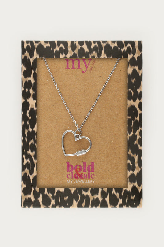 Bold lange minimalistische Kette mit Herz | Silber & Gold