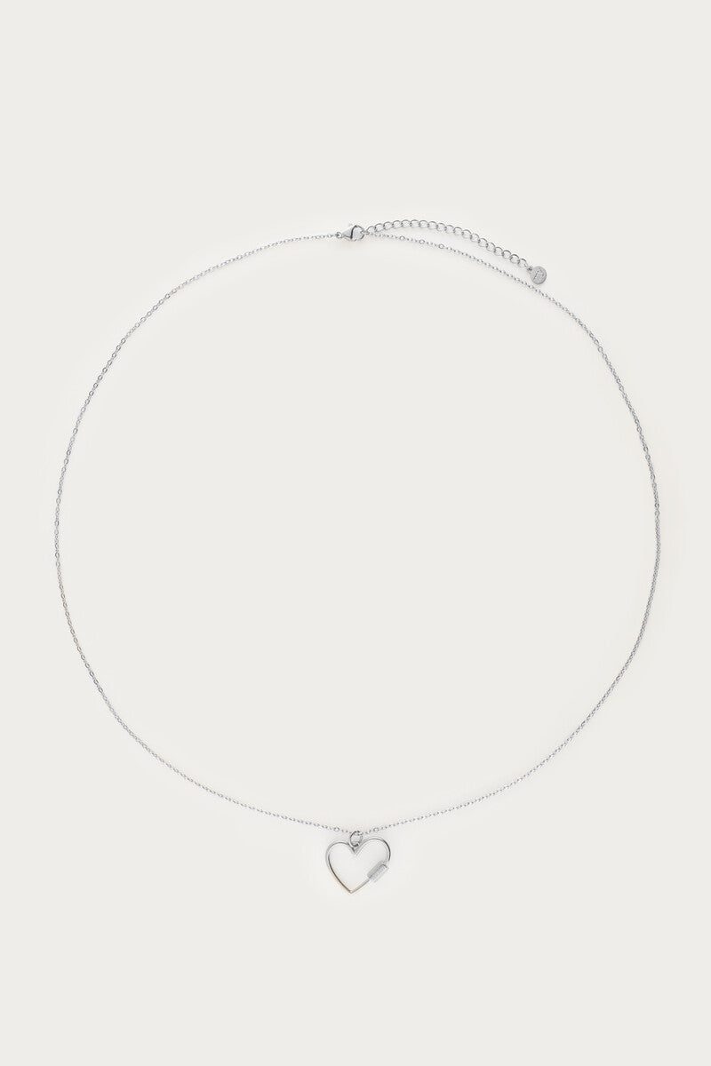 Bold lange minimalistische Kette mit Herz | Silber & Gold