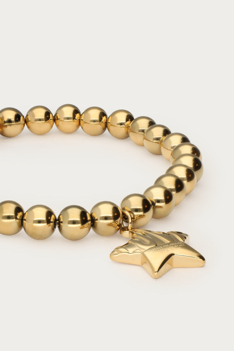 Bold Perlenarmband mit Love Stern | Silber & Gold