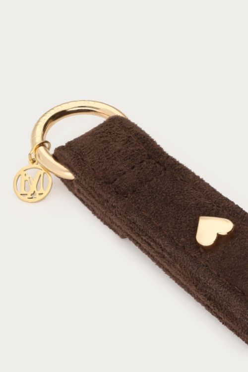 Schlüsselanhänger Braun mit Herzen