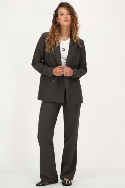 Dunkelgrüner Blazer mit doppelter Knopfleiste