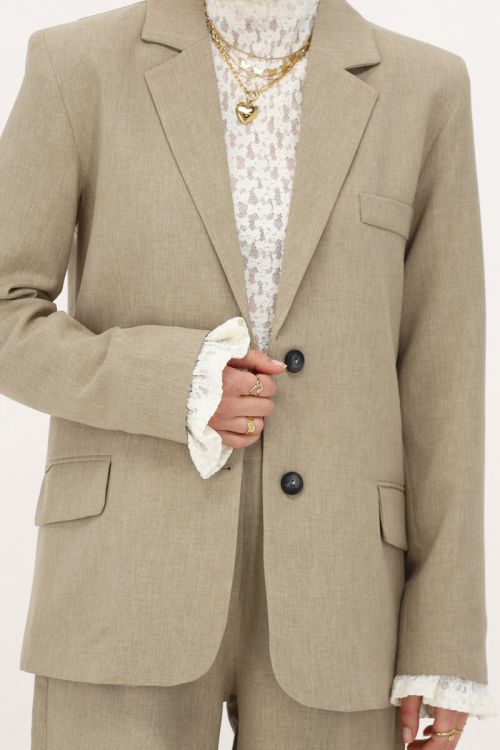 Grüner Blazer mit Schlitz