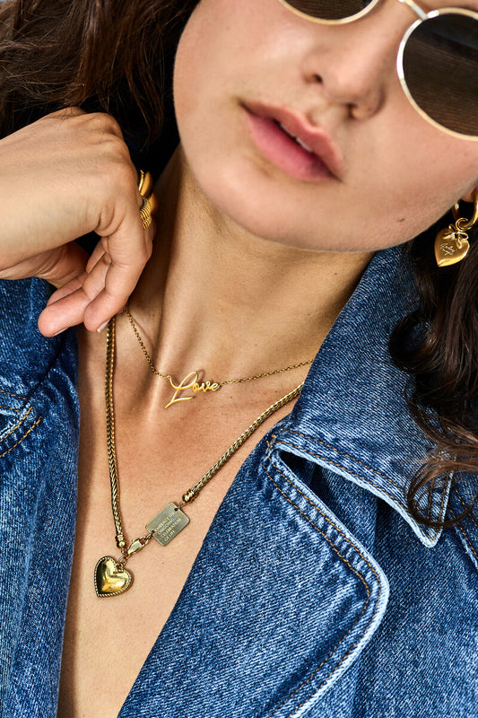 Bold Kette mit Herzanhänger | Silber