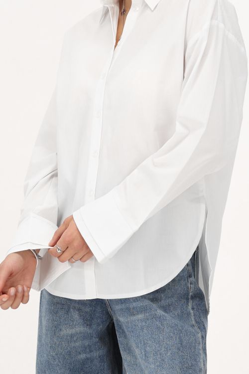 Oversized Bluse mit doppelter Manschette