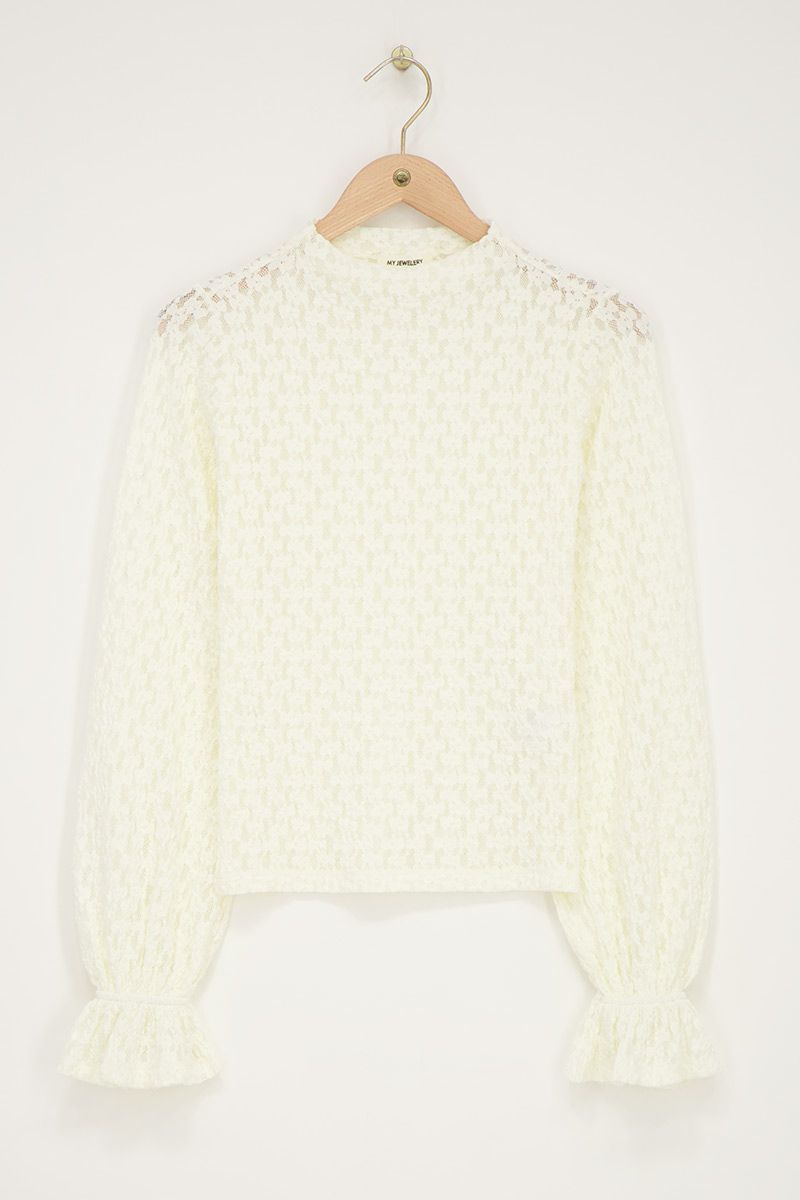 Weißes Spitzenoberteil